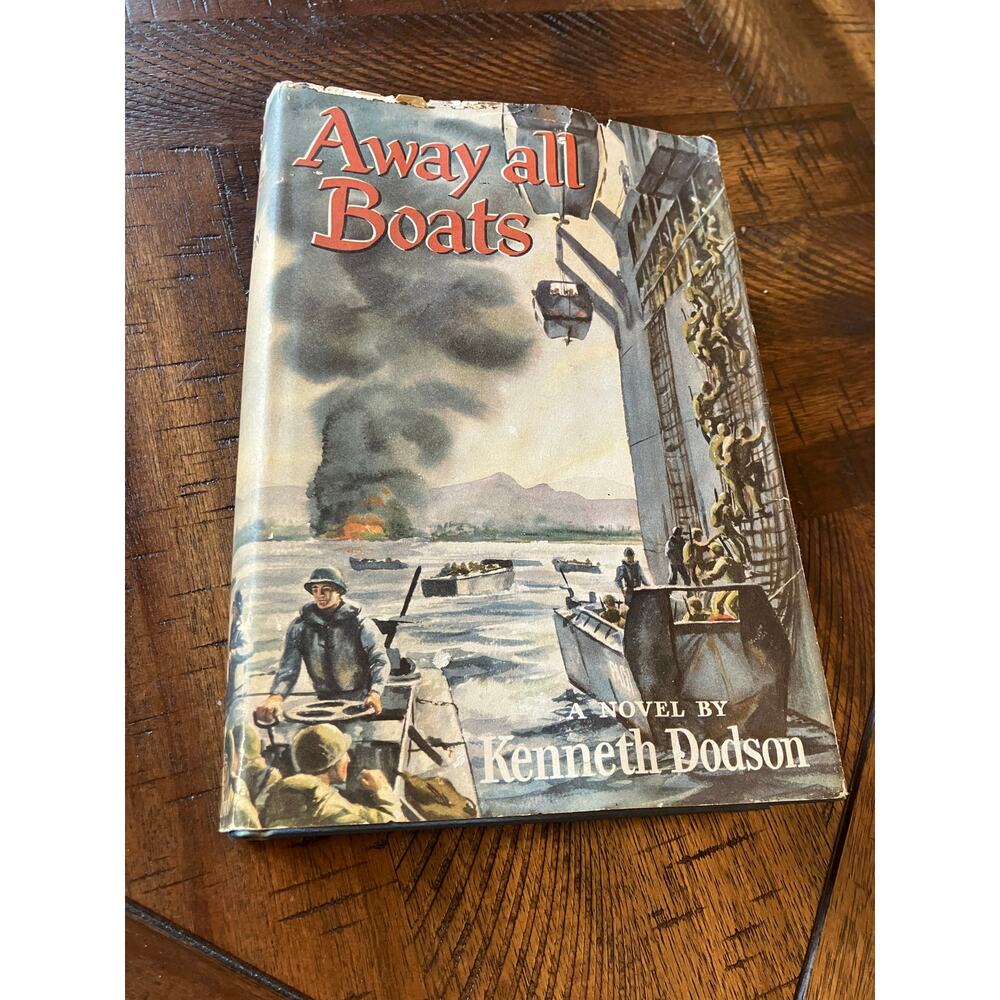 Away All Boats Vintage Book 1954 Hardcover DustJacket Military WWII Pacific VTG‎